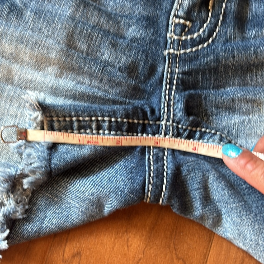 Miss Me Blue Jean Shorts with Red Accents - Picture 6 of 8